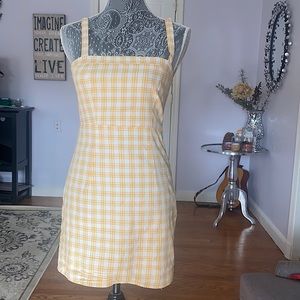 YELLOW PICNIC PATTERN MINI DRESS